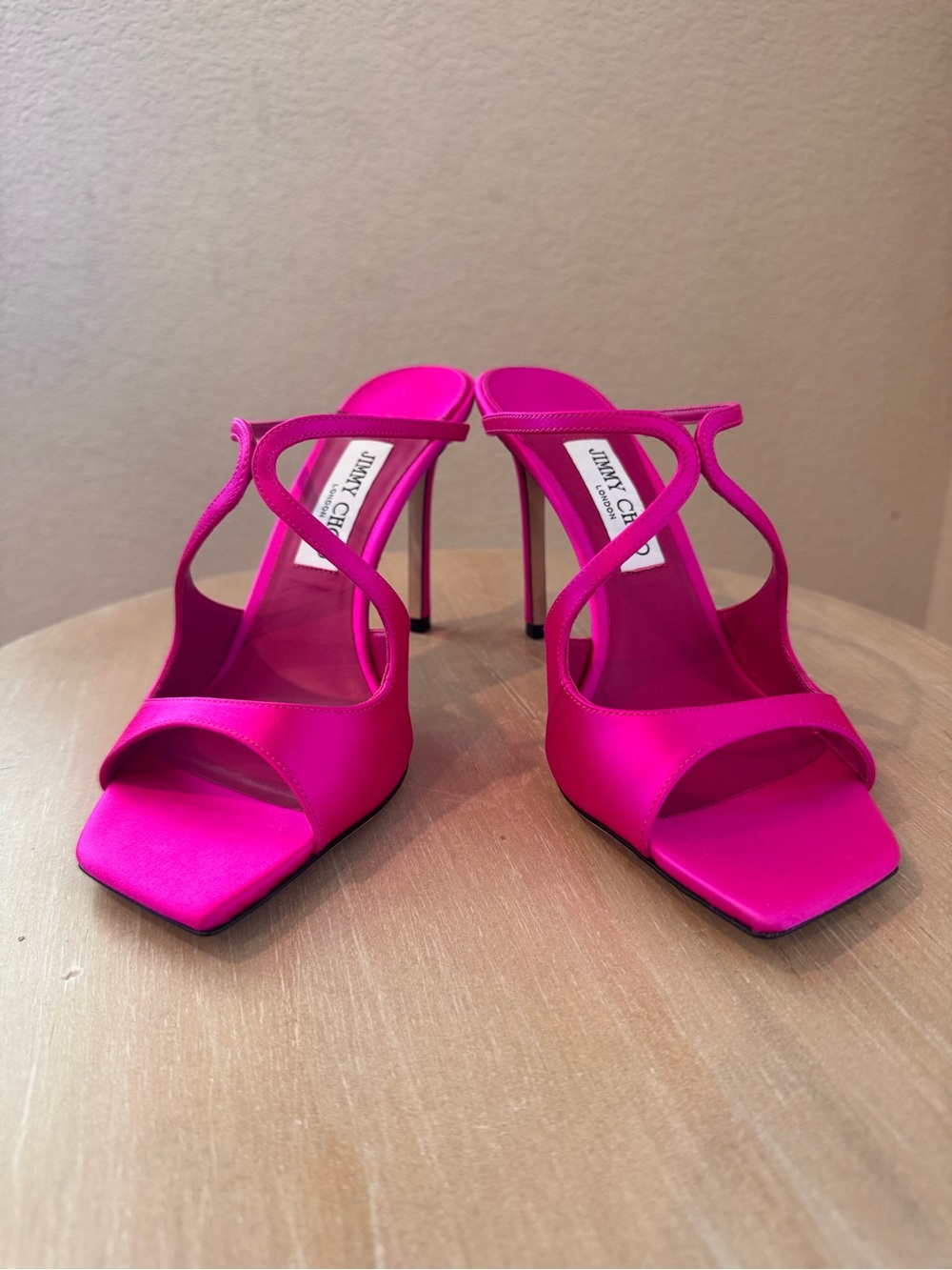 Jimmy Choo Anise 95 Fuchsia Satin Mule Sandals- EU 40 - NIB - Retail $1,025